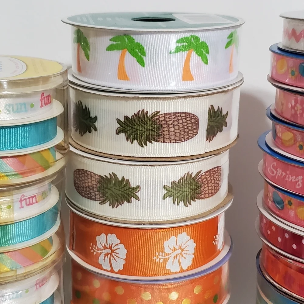 Lot Spring Summer Grosgrain Satin Ribbon Hair Bow Supplies Hairclip Jellybean Pi
